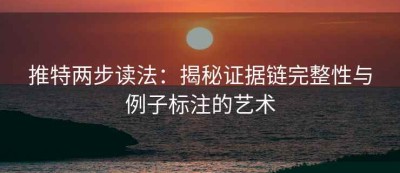 推特两步读法：揭秘证据链完整性与例子标注的艺术