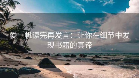 爱一帆读完再发言：让你在细节中发现书籍的真谛